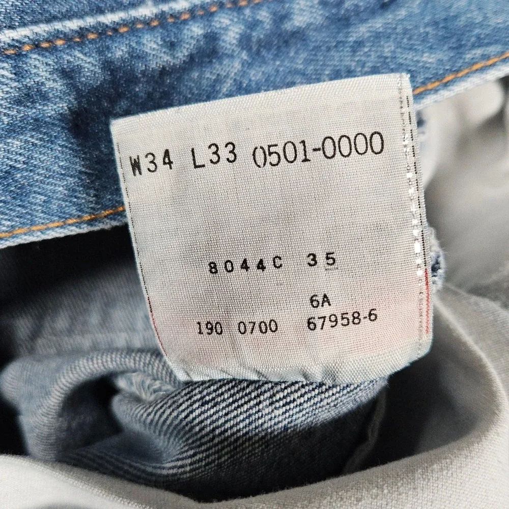Vintage Levi's Men 34x33 Blue Denim Jeans 501xx Straight Button Fly (Fits 33x30)